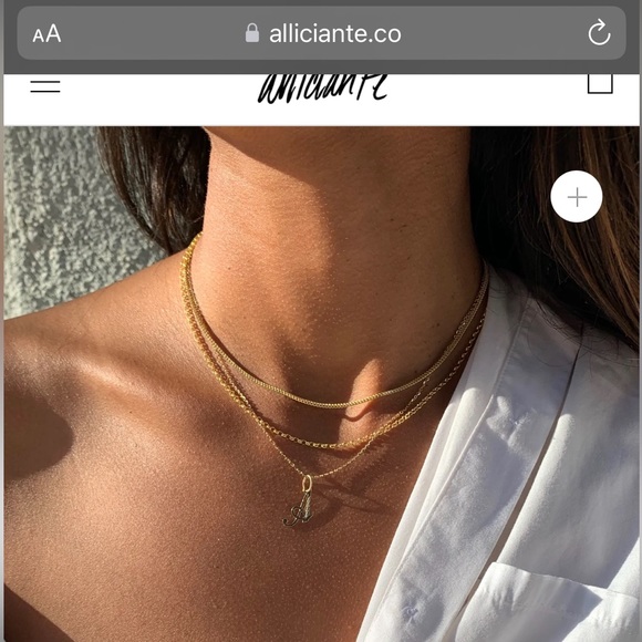 Alliciante Initial “A” Pendant 14k Gold - Picture 3 of 5